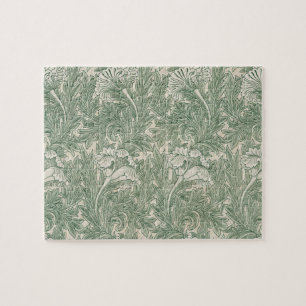 Puzzle william morris tulip papier peint textile vert