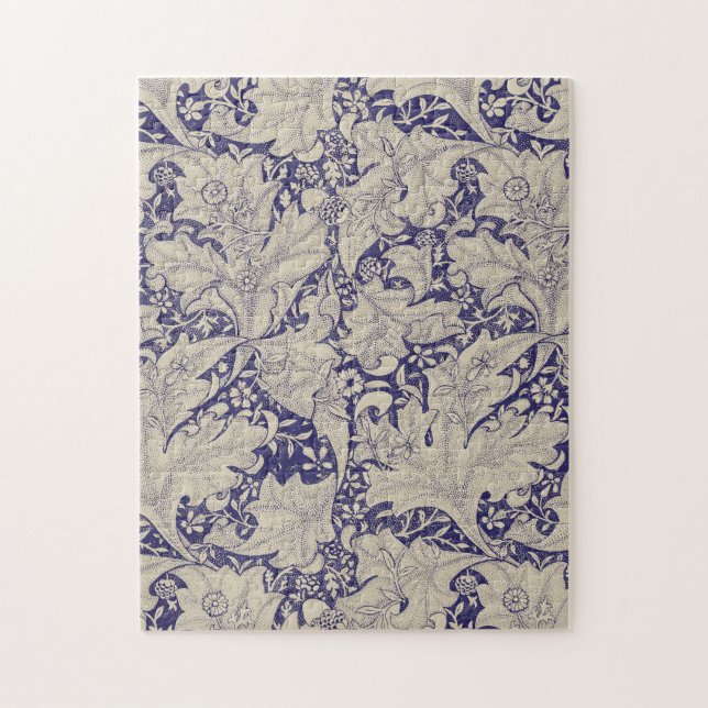 Puzzle William Morris Wallflower bleu damas floral (Vertical)