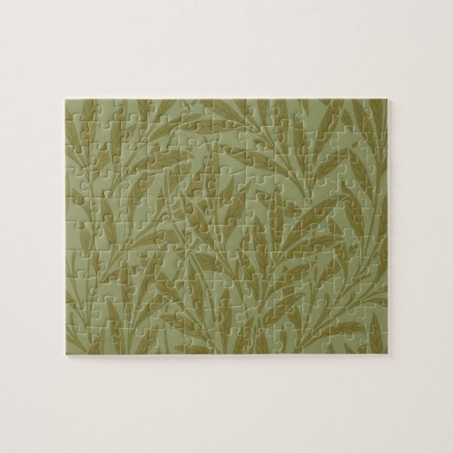 Puzzle William Morris Willow Antique Green Leaf Vine Art (Horizontal)