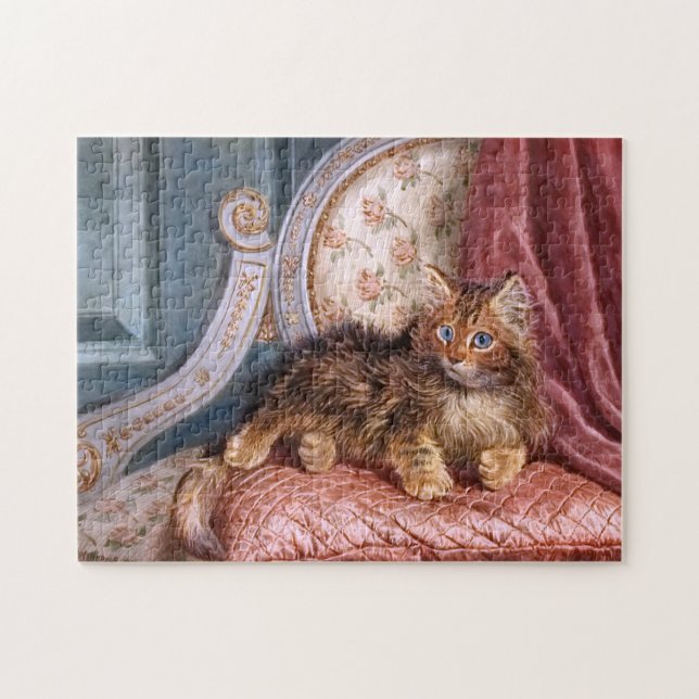 Puzzle Wilson Hepple : Chaton Brown sur un fauteuil (Horizontal)