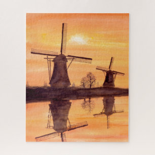 Puzzle Windmills Sunset