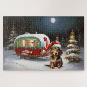 Puzzle Winter Dachshund Caravan Christmas Adventure