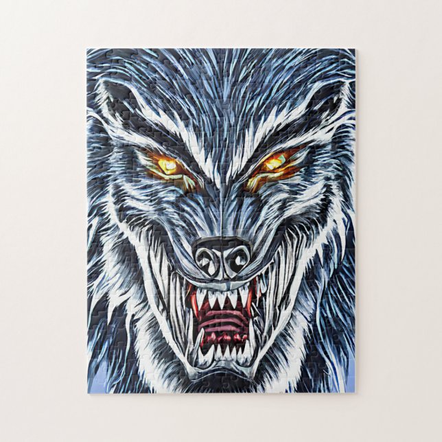 Puzzle Winter Werewolf Imaginaire Dark horror art (Vertical)