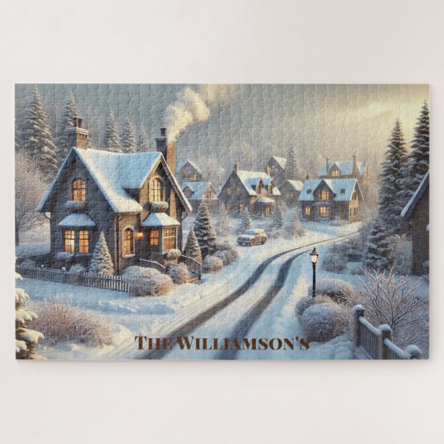 Puzzle Winter Wonderland Retraite : Quartier neigeux (Horizontal)