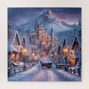 Puzzle Winter Wonderland : Un village crépusculaire au Mo