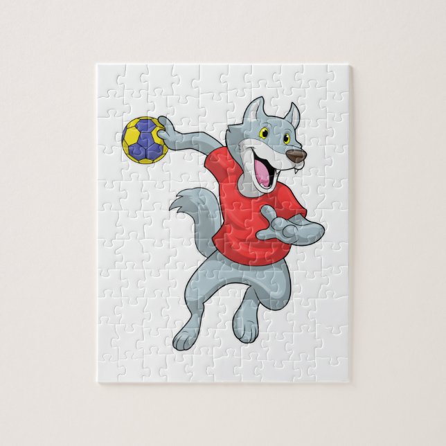 Puzzle Wolf comme joueur de handball avec Handball (Vertical)