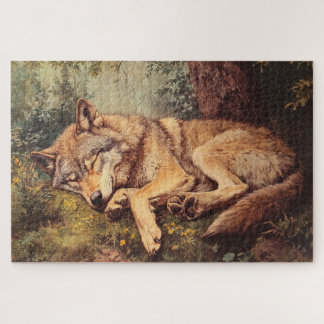 Puzzle Wolf Dormir Dans La Forêt