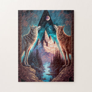 Puzzle Wolves Mountain Visionary Imaginaire Art