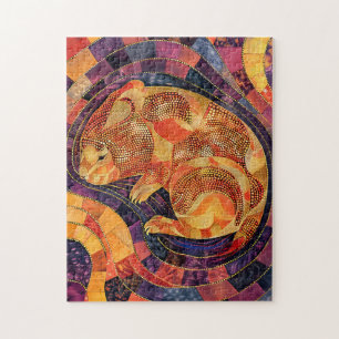 Puzzle Wombat en style Art numérique aborigène