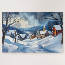 Wonderland d'hiver dans une petite ville
