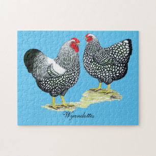 Puzzle Wyandottes Paire en argent