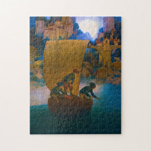 Puzzle Wynken, Blynken and Nod, 1905 by Maxfield Parrish