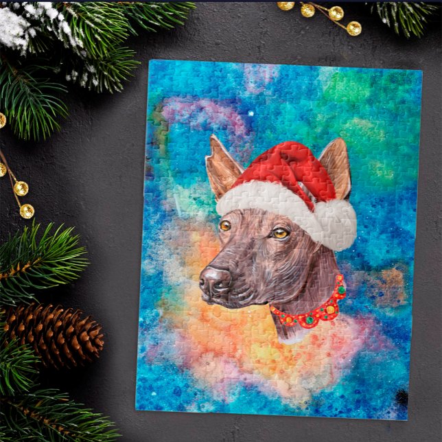 Puzzle Xoloitzcuintle Perro Mexicain sans cheveux Noël (Créateur téléchargé)