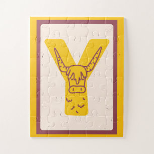 Puzzle 🐂Y est pour Yak – Alphabet des Animaux Mignons
