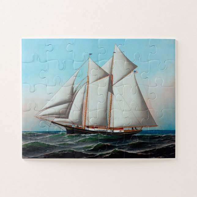 Puzzle Yacht américain par Antonio Jacobsen (Horizontal)