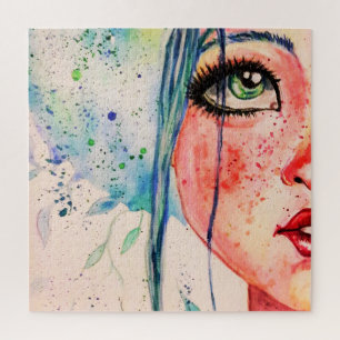 Puzzle Yearning - Aquarelle Peinture Belle Fille Art