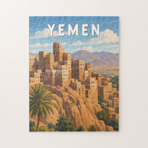 Puzzle Yémen Illustration Voyage Art Vintage