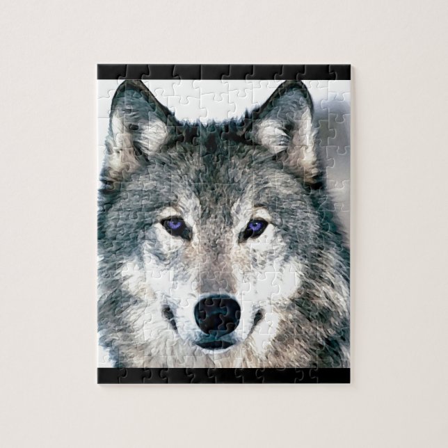 Puzzle Yeux de loup dans le poster de animal sauvage de (Vertical)