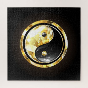 Puzzle Yin Yang or sur noir