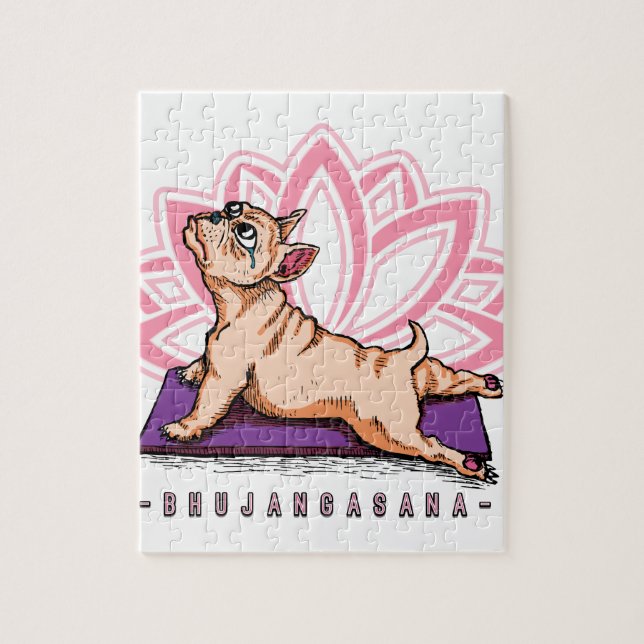 Puzzle Yoga de bouledogue français - pose de Bhujangasana (Vertical)