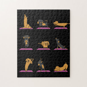 Puzzle Yoga Wiener Chien Dachshund Drôle Drôle Jig Saw Pu