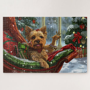 Puzzle Yorkshire Terrier Chien Fête de Noël