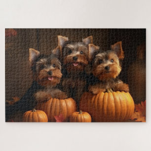 Puzzle Yorkshire Terrier chiot Autumn Delight Citrouille