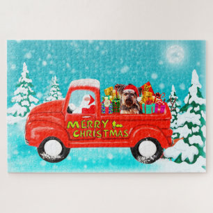 Puzzle Yorkshire Terrier Noël Santa Camion de Livraison