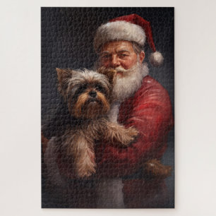 Puzzle Yorkshire Terrier Santa Claus Festive Noël