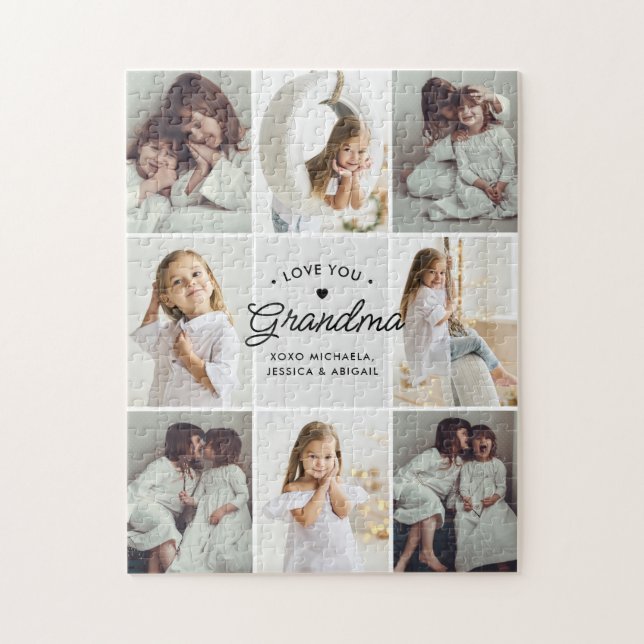 Puzzle You Grandma Collage de 8 photos Message personnel (Vertical)
