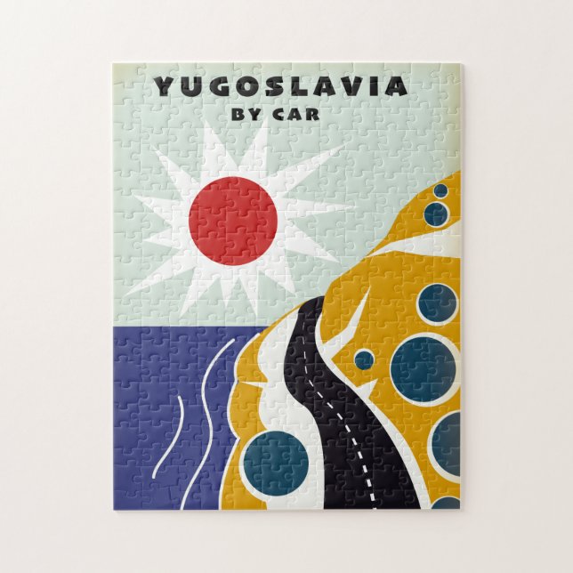 Puzzle Yougoslavie En voiture poster de voyage vintage (Vertical)