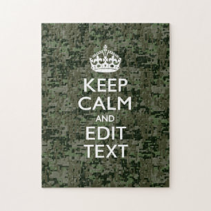 Puzzle Your Text Digital Camouflage Woodland Keep Calm
