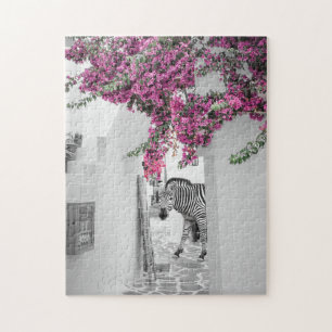 Puzzle Zebra Black White Courtyard Art