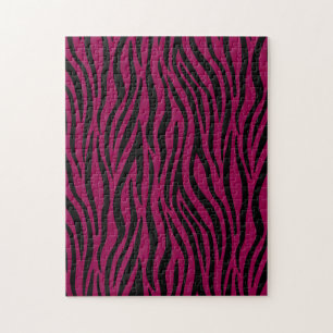 Puzzle Zebra Stripes en noir et Magenta Safari Imprimer
