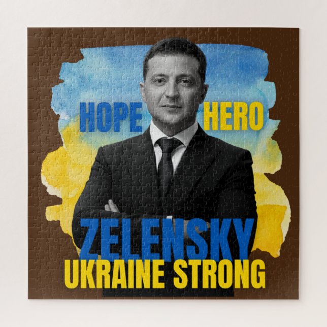 Puzzle Zelensky Hope Héros Ukraine forte (Vertical)