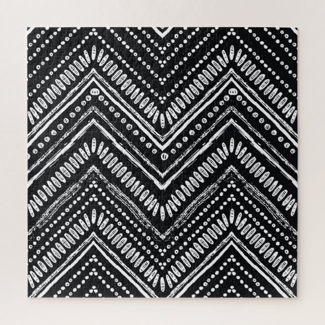 Puzzle Zigzag Stripes : Ethnique Dessinée À La Main (Vertical)
