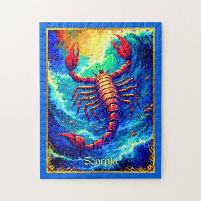 Puzzle Zodiac Sign Scorpio Emerging from Deep Waters (Vertical)