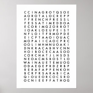 Puzzle zur Suche nach Kaffeemassen Poster
