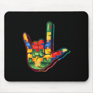 Puzzle zur Unterstützung von Liebe-Signatur-Autism Mousepad