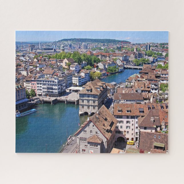 Puzzle Zurich. Panorama de la tour de Grossmunster (Horizontal)