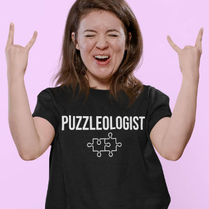 Puzzleologin Funny Cubes Puzzle Speed Slogan T-Shirt