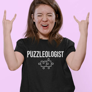 Puzzleologin Funny Cubes Puzzle Speed Slogan T-Shirt