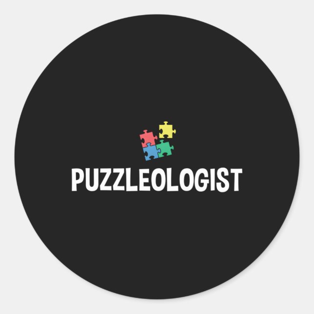 Puzzleologin Puzzle Puzzle Collector Jigsaw Puzzle Runder Aufkleber (Vorderseite)