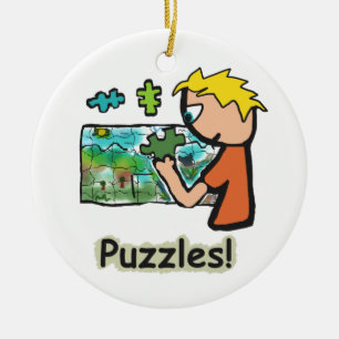 Puzzler-Puzzles Keramik Ornament