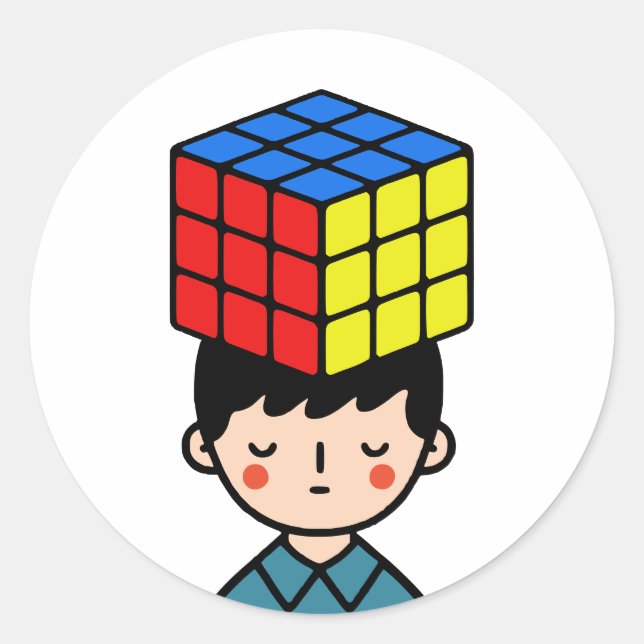 Puzzler Runder Aufkleber (Vorderseite)