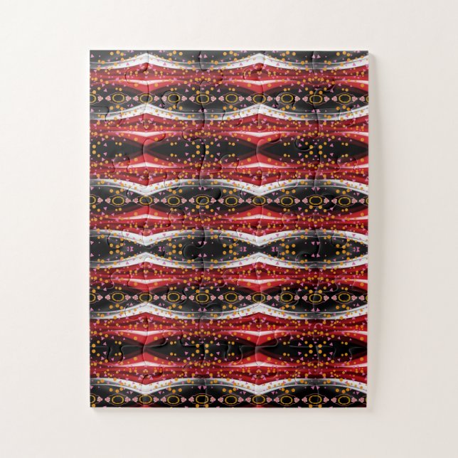 Puzzles Abstrait Rouge Noir Blanc (Vertical)