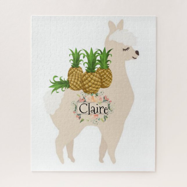 Puzzles Ananas Blanches Llamas Fruit Floral (Vertical)