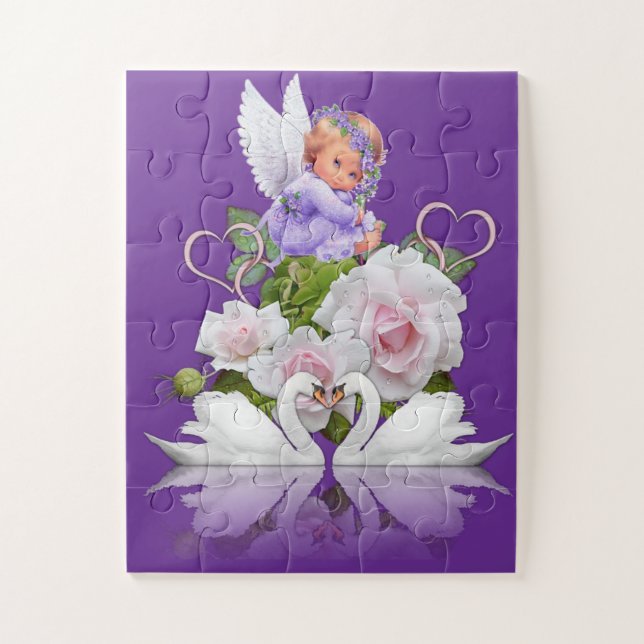 Puzzles Angel Swans Lila (Vertikal)