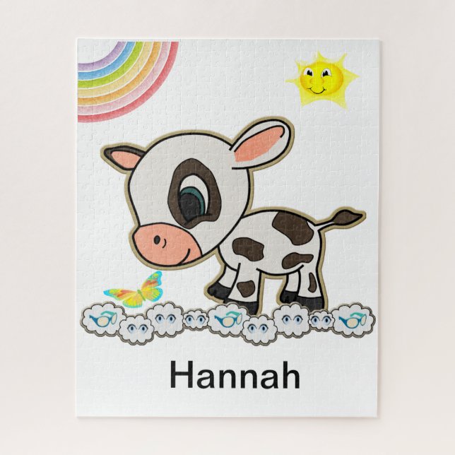 Puzzles Arc-en-ciel Nuages Vache Soleil (Vertical)