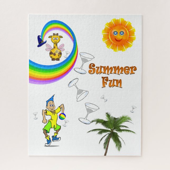Puzzles Beach Amusement Rainbow Giraffe (Vertical)